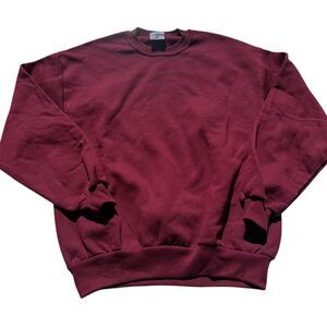 Vintage Jerzees NuBlend Crewneck Sweatshirt XL Burgundy Blank Made in USA